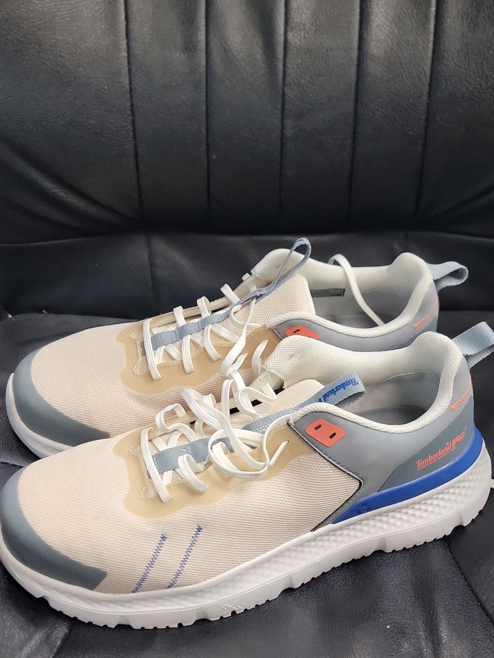 Timberland PRO Men's Beige, Gray and Blue Athletic Sneakers